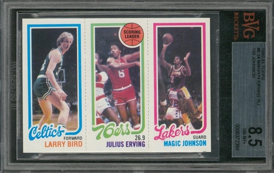 1980-81 Topps #6 Larry Bird/Magic Johnson Rookie Card - BVG NM-MT+ 8.5